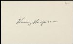 1960s-70s Harry Hooper Boston Red Sox Signed Index Card - MEARS LOA 
