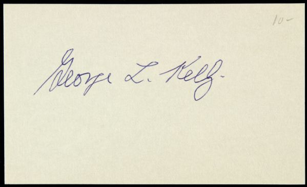 1960s-70s George High Pockets New York Giants Signed Index Card - MEARS LOA