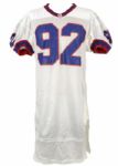 1995-96 Ted Washington Buffalo Bills Game Worn Jersey Littered With Repairs (MEARS LOA) 