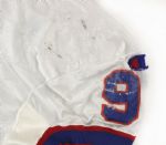 1995-96 Ted Washington Buffalo Bills Game Worn Jersey Littered With Repairs (MEARS LOA) 