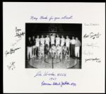 1967 UCLA Bruins Signed 16" x 20" Display w/10 Sigs. Incl. John Wooden & Full Name Kareem Abdul Jabbar Penning 30-0 Undefeated Season - JSA 