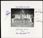 1968 UCLA Bruins Signed 16" x 20" Photo Display w/9 Sigs. Incl. John Wooden Inscription & Full Name Kareem Abdul Jabbar - JSA 