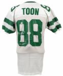 1985-89 Al Toon New York Jets Game Worn Signed Jersey Inscribed Game Worn (MEARS LOA)