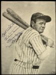 Mrs. Babe Ruth Signed 9" x 12 1/2" Rendering Of The Babe (MEARS LOA) 