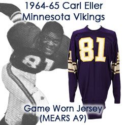 1964-65 Carl Eller Rookie Era Minnesota Vikings "Purple People Eater" Game Worn Home Jersey (MEARS A9)