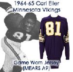 1964-65 Carl Eller Rookie Era Minnesota Vikings "Purple People Eater" Game Worn Home Jersey (MEARS A9)