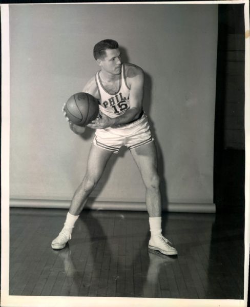 1958 Tom Gola Philadelphia Warriors "TSN Collection Archives" Original 8" x 10" Photo (Sporting News Collection Hologram/MEARS LOA)
