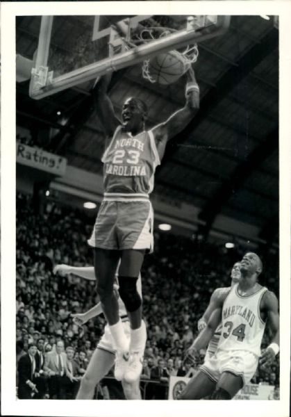 1984 Michael Jordan UNC Tar Heels Len Bias "TSN Collection Archives" Original 5" x 7" Photo (Sporting News Collection Hologram/MEARS LOA)