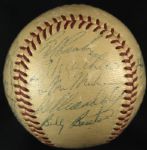 1958 Milwaukee Braves Team Signed Baseball w/24 Sigs. w/Hank Aaron Eddie Mathews - JSA 