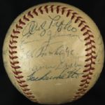 1958 Milwaukee Braves Team Signed Baseball w/24 Sigs. w/Hank Aaron Eddie Mathews - JSA 