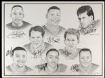 1996 Green Bay Packers Team-Signed 24" x 18" Lithograph - Offense & Defense w/ Favre White Simmons - JSA 