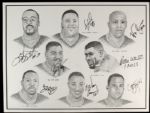 1996 Green Bay Packers Team-Signed 24 x 18 Lithograph - Offense & Defense w/ Favre White Simmons - JSA 