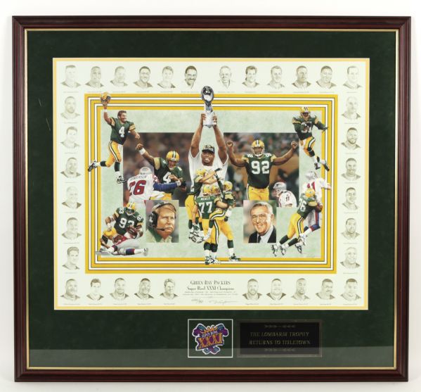 1996 Green Bay Packers 38" x 34 1/2" Team Lithograph 622/750 