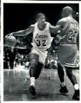 1988-91 Michael Jordan Magic Johnson Bulls Lakers TSN Collection Archives Original 8 x 10 Photos (Sporting News Collection Hologram/MEARS LOA) - Lot of 2