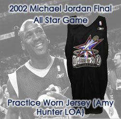 2002 Michael Jordan Chicago Bulls Washington Wizards Final All Star Practice Jersey - w/Photo Match (LOA Amy Hunter/MEARS)