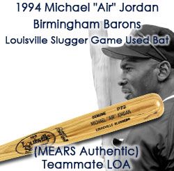 1994 Michael "Air" Jordan Birmingham Barons Louisville Slugger Professional Model Game Used Bat (MEARS Authentic) Teammate LOA