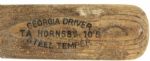 1925-30 Rogers Hornsby Hanna Batrite Professional Model Game Used Bat (MEARS Authentic)