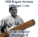 1932 Rogers Hornsby Chicago Cubs H&B Louisville Slugger Professional Model Game Used Bat (MEARS A6.5)