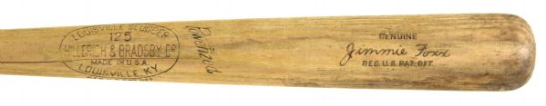 1944-45 Jimmie Foxx Chicago Cubs Philadelphia Phillies H&B Louisville Slugger Professional Model Game Used Bat (MEARS A6.5)