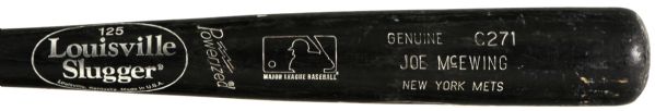 2000-02 Joe McEwing New York Mets Autographed Louisville Slugger Professional Model Game Used Bat (MEARS A10)