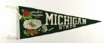1960s-70s College Football Full Size Pennant Collection Incl. Many Rose Bowl Wisconsin Purdue MSU Indiana (Lot of 15)