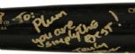 1997-99 Luis Lopez New York Mets Autographed Hoosier Professional Model Game Used Bat (MEARS A7)