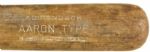 1958-60 Hank Aaron / Joe Adcock Adirondack Professional Model Game Used Team Index Bat - Milwaukee Braves - (MEARS A 6)