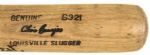 1980 Chris Bourjos San Francisco Giants Louisville Slugger Professional Model Game Used Bat (MEARS A6) Autographed by Willie Stargell 