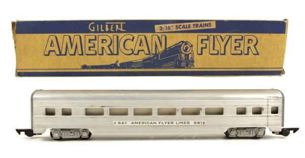 1947 circa Gilbert American Flyer 3/16" Scale Train No. 663 Streamlined Observation Car