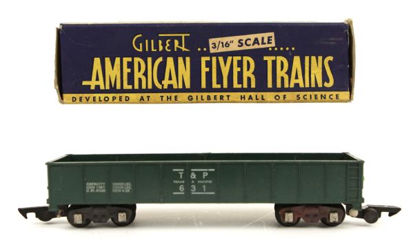 1940 circa Gilbert American Flyer Train 3/16" Scale Model Condola Car - In Original Box