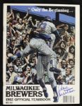 1982 Milwaukee Brewers Multi-Signed Yearbook w/12 Sigs. Incl. Bud Selig Pete Vuckovich Paul Molitor - JSA 