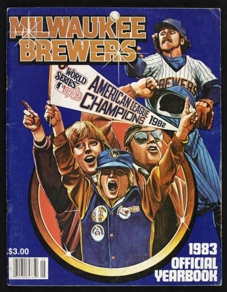 1983 Milwaukee Brewers Signed Team Yearbook w/15 Sigs. Incl. Selig Vuckovich Yount Molitor Fingers Sutton  - JSA 