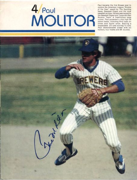 1982-84 Milwaukee Brewers Signed Memorabilia - Lot of 3 - Featuring Hank Aaron Paul Molitor Bud Selig Wayne Embry - JSA 