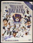 1989 Milwaukee Brewers Signed Team Yearbook w/6 Sigs. Incl. Bud Selig Robin Yount Paul Molitor - JSA 