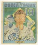 1983-92 Robin Yount Milwaukee Brewers Signed Newspaper - Lot of 3 w/Largest Yount Signature Known to Man - MEARS LOA 