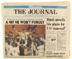 1992 Robin Yount Milwaukee Brewers Signed Newspaper - Lot of 2 - MEARS LOA 