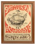 1966 Jefferson Airplane & E Types William Penn & His Pals Original On-Site Rock n Roll Concert Poster 16 1/2" x 22" 