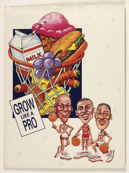 1990s Michael Jordan Scottie Pippen Horace Grant Chicago Bulls Grow Like a Pro Folder - Rare 