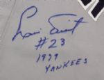 1979 Luis Tiant New York Yankees Game Worn Road Jersey –restored number (Steiner/MEARS LOA)