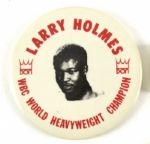 1980s Larry Holmes WBC World Heavyweight Champion 4" Pinback Button 