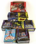 1978-83 Non Sports Unopened Box w/Some Wrappers w/Star Wars Superman Grease  (Lot of 7) 
