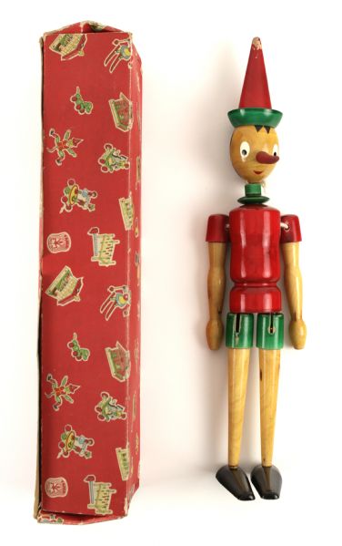 1950s-60s Pinocchio Fama Piiele Toys Wooden Figure 