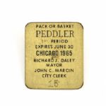 1965 Pack or Basket Peddler Badge w/Mayor Richard Daley Reference 