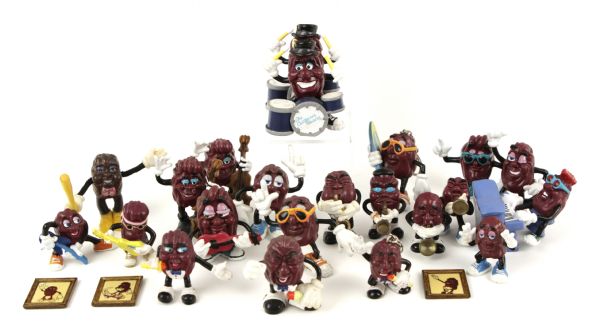 1980s California Raisins Collection - Figures Pencils Pinback Button Watch Set 