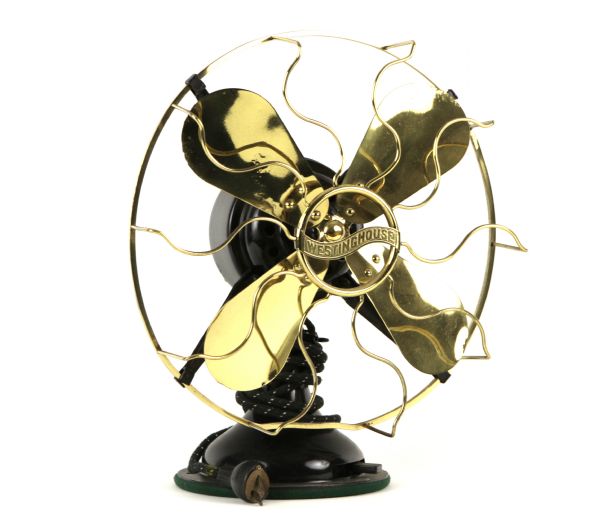  1905 Circa Westinghouse 12" Desk Fan & 1990s 150th Anniversary of California Gold Rush Balance Scale 