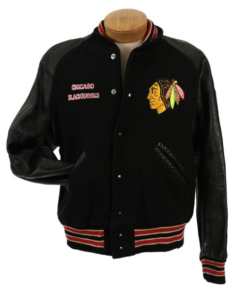 1990s Chicago Blackhawks Lettermans Style Jacket