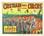 1950s Cristiani Brothers Circus 28" x 22" Poster 