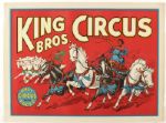 1950s King Bros. 28 1/2" x 21" Circus Poster 