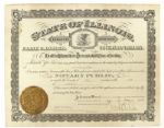 1902-52 Governor of Illinois Signed 14 x 11 Certificate - Lot of 6