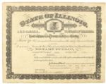 1902-52 Governor of Illinois Signed 14 x 11 Certificate - Lot of 6